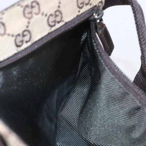 GUCCI GG Canvas Waist bag Beige Silver 28566 Auth th6023