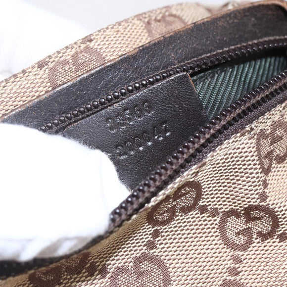 GUCCI GG Canvas Waist bag Beige Silver 28566 Auth th6023