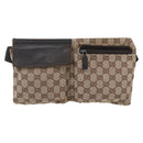 GUCCI GG Canvas Waist bag Beige Silver 28566 Auth th6023-2