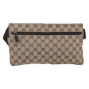 GUCCI GG Canvas Waist bag Beige Silver 28566 Auth th6023-3