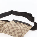 GUCCI GG Canvas Waist bag Beige Silver 28566 Auth th6023-8