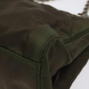 PRADA Chain Shoulder Bag Nylon Khaki Auth th6024-9