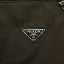 PRADA Chain Shoulder Bag Nylon Khaki Auth th6024-17
