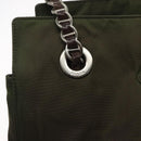 PRADA Chain Shoulder Bag Nylon Khaki Auth th6024-18