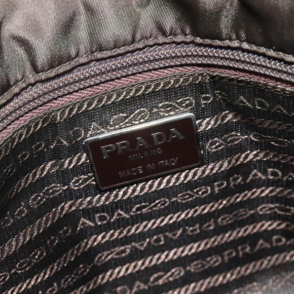 PRADA Chain Shoulder Bag Nylon Khaki Auth th6024