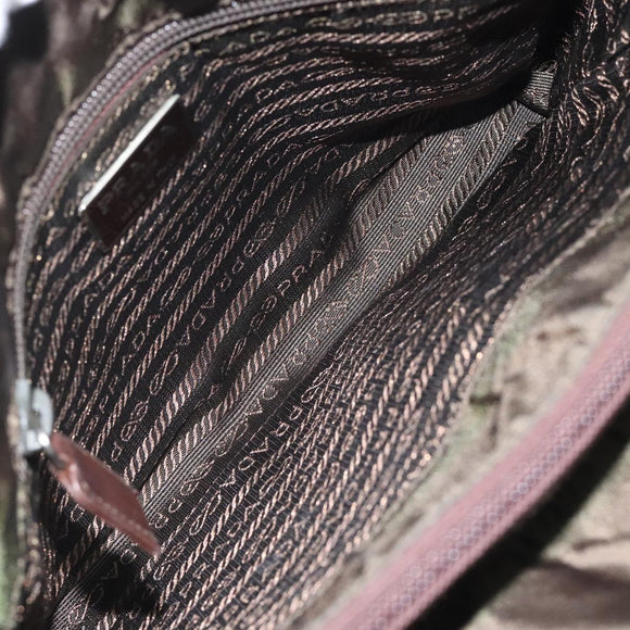 PRADA Chain Shoulder Bag Nylon Khaki Auth th6024