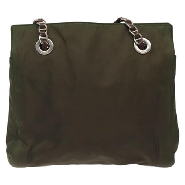 PRADA Chain Shoulder Bag Nylon Khaki Auth th6024 - 0