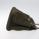 PRADA Chain Shoulder Bag Nylon Khaki Auth th6024-3