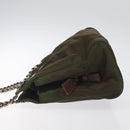 PRADA Chain Shoulder Bag Nylon Khaki Auth th6024-4