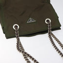 PRADA Chain Shoulder Bag Nylon Khaki Auth th6024-6