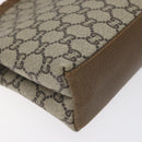 GUCCI GG Plus Supreme Shoulder Bag PVC Beige Gold Auth th6028-13