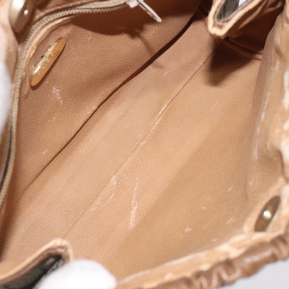 GUCCI GG Plus Supreme Shoulder Bag PVC Beige Gold Auth th6028