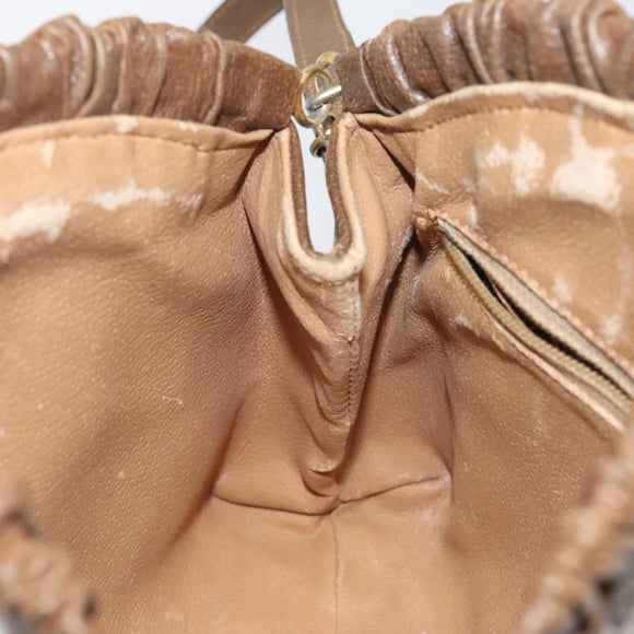 GUCCI GG Plus Supreme Shoulder Bag PVC Beige Gold Auth th6028