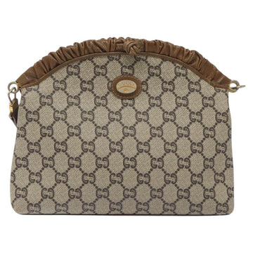 GUCCI GG Plus Supreme Shoulder Bag PVC Beige Gold Auth th6028 - 0