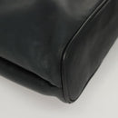 BALLY Quilted Shoulder Bag Leather Navy Gold Auth th6030-10