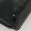 BALLY Quilted Shoulder Bag Leather Navy Gold Auth th6030-15