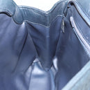 BALLY Quilted Shoulder Bag Leather Navy Gold Auth th6030-19