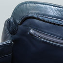 BALLY Quilted Shoulder Bag Leather Navy Gold Auth th6030-20