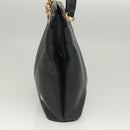 BALLY Quilted Shoulder Bag Leather Navy Gold Auth th6030-4