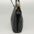 BALLY Quilted Shoulder Bag Leather Navy Gold Auth th6030-4