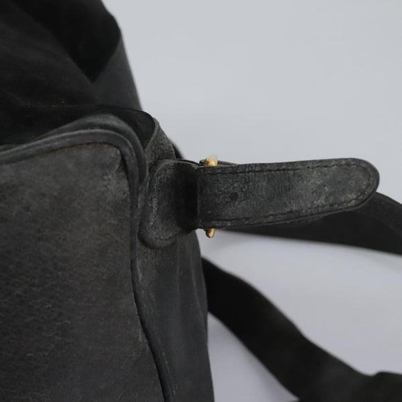 GUCCI Bamboo Backpack Suede Black Gold 003 1998 0016 Auth th6031