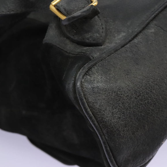 GUCCI Bamboo Backpack Suede Black Gold 003 1998 0016 Auth th6031