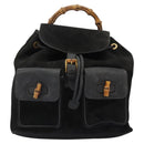 GUCCI Bamboo Backpack Suede Black Gold 003 1998 0016 Auth th6031-13