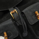 GUCCI Bamboo Backpack Suede Black Gold 003 1998 0016 Auth th6031-25
