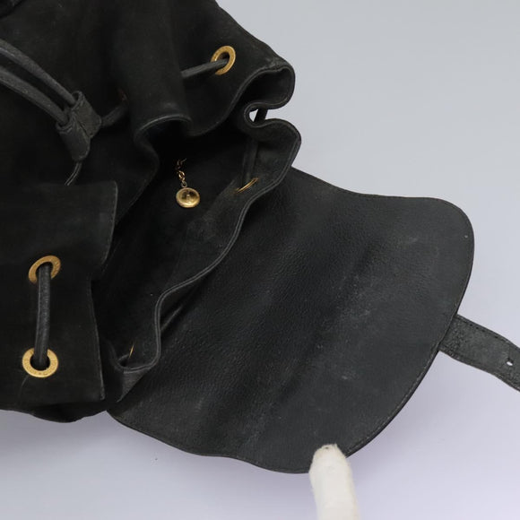 GUCCI Bamboo Backpack Suede Black Gold 003 1998 0016 Auth th6031