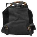 GUCCI Bamboo Backpack Suede Black Gold 003 1998 0016 Auth th6031-2