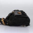 GUCCI Bamboo Backpack Suede Black Gold 003 1998 0016 Auth th6031-3