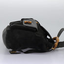 GUCCI Bamboo Backpack Suede Black Gold 003 1998 0016 Auth th6031-4