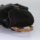 GUCCI Bamboo Backpack Suede Black Gold 003 1998 0016 Auth th6031-6