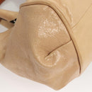 Chloe Etel Hand Bag Leather 2way Beige Gold Auth th6032-9