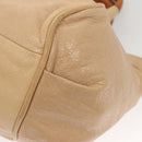 Chloe Etel Hand Bag Leather 2way Beige Gold Auth th6032-14