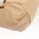 Chloe Etel Hand Bag Leather 2way Beige Gold Auth th6032-15