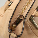 Chloe Etel Hand Bag Leather 2way Beige Gold Auth th6032-10