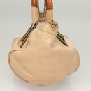Chloe Etel Hand Bag Leather 2way Beige Gold Auth th6032-4