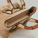 Chloe Etel Hand Bag Leather 2way Beige Gold Auth th6032-6