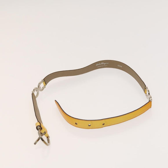 Salvatore Ferragamo Givenchy Belt Leather 2Set Yellow Auth th6037