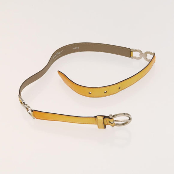 Salvatore Ferragamo Givenchy Belt Leather 2Set Yellow Auth th6037