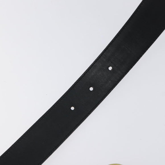 GUCCI Interlocking Belt Canvas 33.1"" Black Gold 29882 Auth th6038