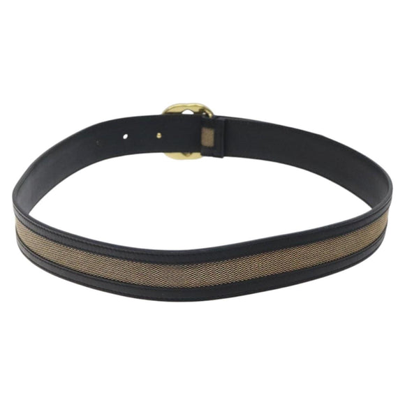 GUCCI Interlocking Belt Canvas 33.1"" Black Gold 29882 Auth th6038