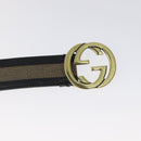 GUCCI Interlocking Belt Canvas 33.1"" Black Gold 29882 Auth th6038-7