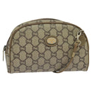 GUCCI GG Plus Supreme Shoulder Bag PVC Beige Gold Auth th6055-1