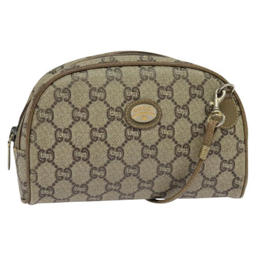 GUCCI GG Plus Supreme Shoulder Bag PVC Beige Gold Auth th6055