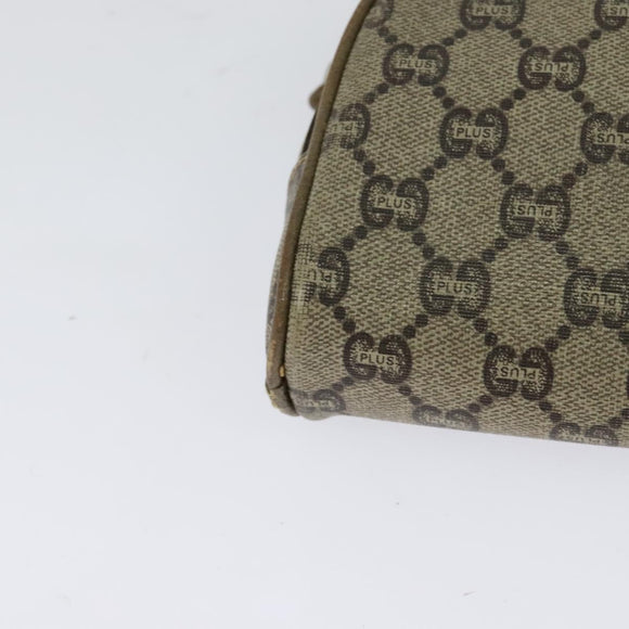 GUCCI GG Plus Supreme Shoulder Bag PVC Beige Gold Auth th6055