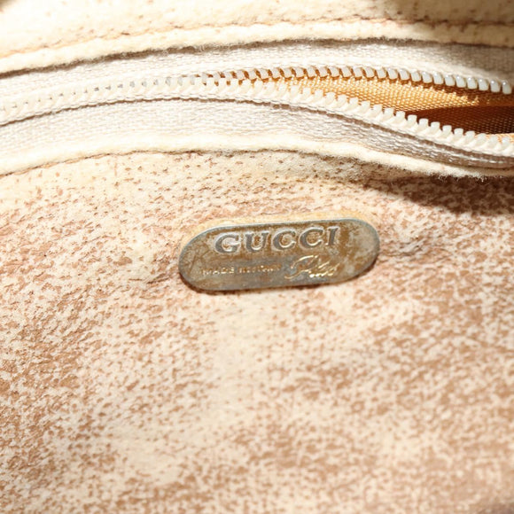 GUCCI GG Plus Supreme Shoulder Bag PVC Beige Gold Auth th6055