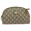 GUCCI GG Plus Supreme Shoulder Bag PVC Beige Gold Auth th6055-13