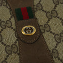 GUCCI GG Supreme Web Sherry Line Clutch Bag PVC Beige Gold 89 01 034 Auth th6057-9